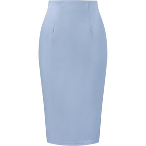 image:imageAllegra K Office Pencil Skirts for Women Dressy High Waist SkirtGrey Blue