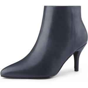 image:imageAllegra K Womens Pointed Toe Zipper Stiletto Heel Ankle BootsNavy Blue