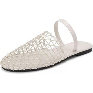 image:imageAllegra K Womens Slip on Mesh Flats Braided Slides SandalsBeige
