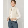 image:imageAllegra K Womens Buttoned Washed Denim Vest Jacket W Chest Flap PocketsOyster