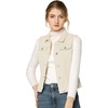 image:imageAllegra K Womens Buttoned Washed Denim Vest Jacket W Chest Flap PocketsOyster