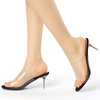 image:imageAllegra K Womens Stiletto Heel Platform Slide Sandals  3 inches Heel Slingback Comfortable PVC perfect for Evening Party Wedding Date NightBlack