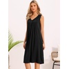image:imageAllegra K Summer Sleeveless Dress for Womens V Neck Pleated Front Casual 2026 Swing Midi Tank DressesBlack