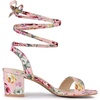 image:imageAllegra K Womens Block Heel Lace Up Sandals  2 38 inches Heel Flower PrintedComfortable Faux Suede perfect for Evening Party Wedding Date NightFloral Pink