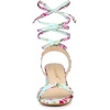 image:imageAllegra K Womens Block Heel Lace Up Sandals  2 38 inches Heel Flower PrintedComfortable Faux Suede perfect for Evening Party Wedding Date NightMint Green