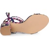 image:imageAllegra K Womens Block Heel Lace Up Sandals  2 38 inches Heel Flower PrintedComfortable Faux Suede perfect for Evening Party Wedding Date NightNavy Blue