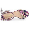 image:imageAllegra K Womens Block Heel Lace Up Sandals  2 38 inches Heel Flower PrintedComfortable Faux Suede perfect for Evening Party Wedding Date NightNavy Blue