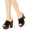 image:imageAllegra K Womens Block Heel Platform Sandals  4 57 inches Heel Slides Slingback Comfortable Faux Suede perfect for Evening Party Wedding Date NightBlack