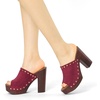 image:imageAllegra K Womens Block Heel Platform Sandals  4 57 inches Heel Slides Slingback Comfortable Faux Suede perfect for Evening Party Wedding Date NightBurgundy