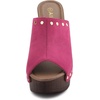 image:imageAllegra K Womens Block Heel Platform Sandals  4 57 inches Heel Slides Slingback Comfortable Faux Suede perfect for Evening Party Wedding Date NightHot Pink