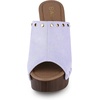 image:imageAllegra K Womens Block Heel Platform Sandals  4 57 inches Heel Slides Slingback Comfortable Faux Suede perfect for Evening Party Wedding Date NightPurple
