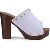 image:imageAllegra K Womens Block Heel Platform Sandals  4 57 inches Heel Slides Slingback Comfortable Faux Suede perfect for Evening Party Wedding Date NightPurple