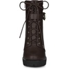 image:imageAllegra K Womens Platform Ankle Boots Lace Up Block Heels Combat Boots  Lace Up Buckle Zipper Heel 3 78 Inches Party Halloween days Christmas Days Dating EveningCoffee