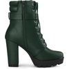 image:imageAllegra K Womens Platform Ankle Boots Lace Up Block Heels Combat Boots  Lace Up Buckle Zipper Heel 3 78 Inches Party Halloween days Christmas Days Dating EveningDark Green