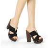 image:imageAllegra K Womens Platform Sandal Block Heel  4 34 inches Heel Slides Slingback Comfortable Faux Suede perfect for Evening Party Wedding Date NightBlack