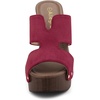 image:imageAllegra K Womens Platform Sandal Block Heel  4 34 inches Heel Slides Slingback Comfortable Faux Suede perfect for Evening Party Wedding Date NightBurgundy