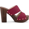 image:imageAllegra K Womens Platform Sandal Block Heel  4 34 inches Heel Slides Slingback Comfortable Faux Suede perfect for Evening Party Wedding Date NightBurgundy