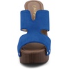 image:imageAllegra K Womens Platform Sandal Block Heel  4 34 inches Heel Slides Slingback Comfortable Faux Suede perfect for Evening Party Wedding Date NightDeep Blue