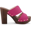 image:imageAllegra K Womens Platform Sandal Block Heel  4 34 inches Heel Slides Slingback Comfortable Faux Suede perfect for Evening Party Wedding Date NightHot Pink