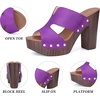 image:imageAllegra K Womens Platform Sandal Block Heel  4 34 inches Heel Slides Slingback Comfortable Faux Suede perfect for Evening Party Wedding Date NightPurple