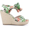 image:imageAllegra K Womens Platform Sandal Wedge Heels  4 12 inches Heel Espadrille Bow Comfortable Fabric perfect for Evening Party Wedding Date NightGreen