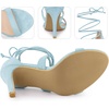 image:imageAllegra K Womens Stiletto Heel Laceup Sandals  3 34 inches Heel Open Toe Comfortable Faux Suede perfect for Evening Party Wedding Date NightSky Blue