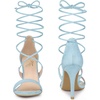 image:imageAllegra K Womens Stiletto Heel Laceup Sandals  3 34 inches Heel Open Toe Comfortable Faux Suede perfect for Evening Party Wedding Date NightSky Blue