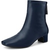 image:imageAllegra K Womens Square Toe Block Heels Ankle Boots  Low Heeled Back Zip ChunkyHeel 18 Inches Party Halloween days Christmas Days Dating EveningNavy Blue