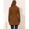 image:imageAllegra K Womens Elegant Overcoat Notched Shawl Collar Single Breasted Outerwear Winter Long CoatDark Brown
