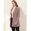 image:imageAllegra K Womens Elegant Overcoat Notched Shawl Collar Single Breasted Outerwear Winter Long CoatDusty Pink