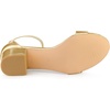 image:imageAllegra K Womens Open Toe Low Block Heel Ankle Strap Gold Sandals 6 M US