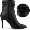 image:imageAllegra K Womens Slouched Ankle Boot Stiletto Heels  Pointy Toe Side Zipper Heel 3 89 Inches Party Halloween days Christmas Days Dating EveningBlack