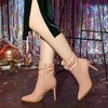 image:imageAllegra K Womens Slouched Ankle Boot Stiletto Heels  Pointy Toe Side Zipper Heel 3 89 Inches Party Halloween days Christmas Days Dating EveningNude