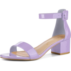 image:imageAllegra K Womens Open Toe Low Block Heel Ankle Strap Purple Sandals 65 M US