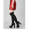 image:imageAllegra K Womens Chunky Heel Platform Thigh High Boots  Round Toe Wide Calf Side Zipper Heel 5 18 Inches Party Halloween days Christmas Days Dating EveningBlack