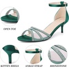 image:imageAllegra K Womens Rhinestone Mesh Kitten Dark Green Heels Sandals 7 m US