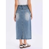image:imageAllegra K Classic Denim Skirts for Womens Elasticated Waist Washed A Line Long Jean SkirtBlue