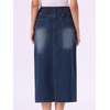 image:imageAllegra K Classic Denim Skirts for Womens Elasticated Waist Washed A Line Long Jean SkirtDark Blue