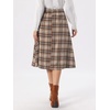 image:imageAllegra K Plaid Skirts for Womens Vintage Tartan High Waist ALine Midi Skirt with PocketsBrown