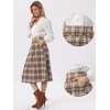 image:imageAllegra K Plaid Skirts for Womens Vintage Tartan High Waist ALine Midi Skirt with PocketsBrown