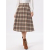 image:imageAllegra K Plaid Skirts for Womens Vintage Tartan High Waist ALine Midi Skirt with PocketsBrown