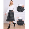 image:imageAllegra K Plaid Skirts for Womens Vintage Tartan High Waist ALine Midi Skirt with PocketsDark Blue