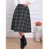 image:imageAllegra K Plaid Skirts for Womens Vintage Tartan High Waist ALine Midi Skirt with PocketsDark Blue