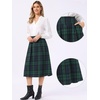 image:imageAllegra K Plaid Skirts for Womens Vintage Tartan High Waist ALine Midi Skirt with PocketsDark Green