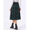 image:imageAllegra K Plaid Skirts for Womens Vintage Tartan High Waist ALine Midi Skirt with PocketsDark Green