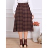 image:imageAllegra K Plaid Skirts for Womens Vintage Tartan High Waist ALine Midi Skirt with PocketsDark Pink