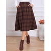 image:imageAllegra K Plaid Skirts for Womens Vintage Tartan High Waist ALine Midi Skirt with PocketsDark Pink