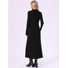 image:imageAllegra K Pleated Sweater Dress for Womens Mock Neck Long Sleeve Casual Fall Winter Ribbed Knit ALine Midi DressBlack
