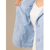 image:imageAllegra K Tweed Blazer for Womens Notch Lapel Long Sleeve Fall Winter Elegant Business Casual JacketBlue