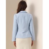 image:imageAllegra K Tweed Blazer for Womens Notch Lapel Long Sleeve Fall Winter Elegant Business Casual JacketBlue